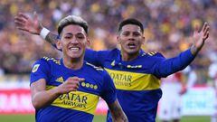 CORDOBA, ARGENTINA - MAY 22: Luis Vázquez of Boca Juniors celebrates after scoring the third goal of his team during the final match of the Copa de la Liga 2022 between Boca Juniors and Tigre at Mario Alberto Kempes Stadium on May 22, 2022 in Cordoba, Argentina. (Photo by Marcelo Endelli/Getty Images)