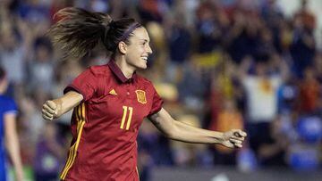 Alexia Putellas celebra el segundo gol de Espa&ntilde;a ante Israel.