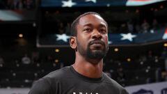 CHARLOTTE, NC - FEBRUARY 5: Terrence Ross #31 of the Orlando Magic stands for the National Anthem before the game against the Charlotte Hornets on February 5, 2023 at Spectrum Center in Charlotte, North Carolina. NOTE TO USER: User expressly acknowledges and agrees that, by downloading and or using this photograph, User is consenting to the terms and conditions of the Getty Images License Agreement. Mandatory Copyright Notice: Copyright 2023 NBAE (Photo by Kent Smith/NBAE via Getty Images)