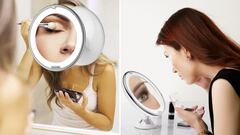 El espejo con luz más vendido en Amazon ofrece hasta 10 aumentos y gira 360º