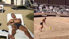 Cristiano Ronaldo es visto jugando fútbol en las playas de Dubai y el video se hace viral