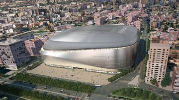 How the Bernabéu stadium will look after remodelling.