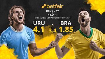 Uruguay vs. Brasil: horario, TV, estadísticas, clasificación y pronósticos