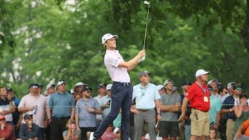 TULSA, OKLAHOMA - MAY 20: Will Zalatoris of the United States plays his second shot on the seventh hole during the second round of the 2022 PGA Championship at Southern Hills Country Club on May 20, 2022 in Tulsa, Oklahoma. (Photo by Andrew Redington/Getty Images)