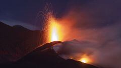 The Cumbre Vieja volcano continues to erupt on November 13, 2021 in La Palma, Spain. The volcano has been erupting since September 19, 2021 after weeks of seismic activity, resulting in millions of Euros worth of damage to properties and businesses. 