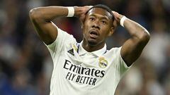 MADRID, SPAIN - APRIL 12: David Alaba of Real Madrid in action during UEFA Champions League quarter final match between Real Madrid and Chelsea at Santiago Bernabeu Stadium in Madrid, Spain on April 12, 2023. (Photo by Burak Akbulut/Anadolu Agency via Getty Images)