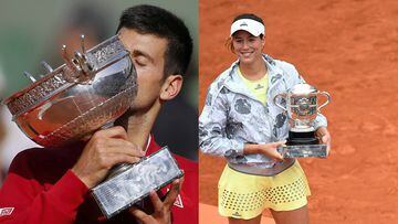 Novak Djokovic y Garbi&ntilde;e Muguruza, vigentes campeones de Roland Garros.
