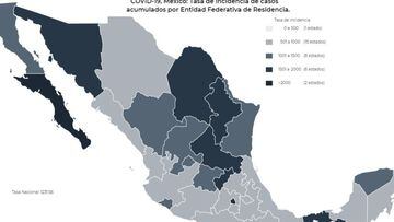 Mapa, muertes y casos de coronavirus en México por estados hoy 16 de enero