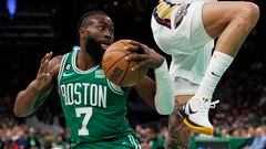 Jaylen Brown dropped 41 points in win over the New Orleans Pelicans from TD Garden to keep the Boston Celtics at the top of the Eastern Conference.