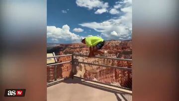 Video: Man nearly falls 800 feet off a cliff for prank video at Bryce Canyon
