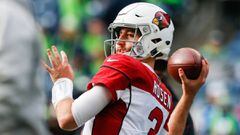 SEATTLE, WA - DECEMBER 30: Josh Rosen #3 of the Arizona Cardinals warms-up before the game against the Seattle Seahawks at CenturyLink Field on December 30, 2018 in Seattle, Washington.   Otto Greule Jr/Getty Images/AFP == FOR NEWSPAPERS, INTERNET, TELCO