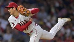 ANAHEIM, CA - JULY 28: Shohei Ohtani #17 of the Los Angeles Angels pitches in the fifth inning against the Texas Rangers at Angel Stadium of Anaheim on July 28, 2022 in Anaheim, California.   Jayne Kamin-Oncea/Getty Images/AFP
== FOR NEWSPAPERS, INTERNET, TELCOS & TELEVISION USE ONLY ==
