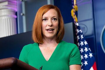16 July 2021, US, Washington: White House press secretary Jen Psaki speaks during a press conference in the Brady Briefing Room of the White House.