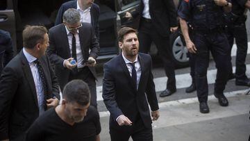 Lionel Messi outside the courthouse in Barcelona