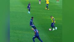 Mbappé y su gol en práctica con Francia