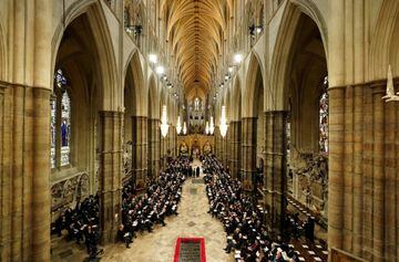 Interior de la Abadía de Westminster durante el funeral del reina Isabel II.