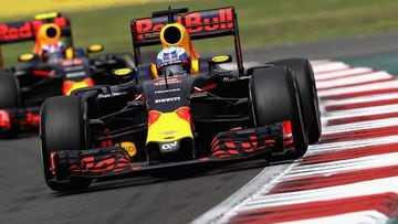 Ricciardo y Verstappen, pilotando el Red Bull.
