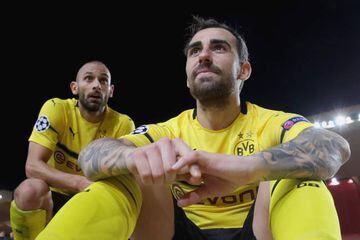 Enjoying life | Paco Alcacer of Dortmund looks on after beating AS Monaco in the Champions League group game.