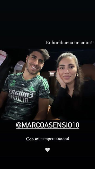La felicitación de Sandra Garal a Marco Asensio.