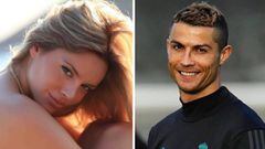 Imágenes de la modelo griega Ria Antoniou y del futbolista portugués del Real Madrid Cristiano Ronaldo.