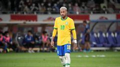 TOKYO, JAPAN - JUNE 06: Neymar Jr. of Brazil in action during the international friendly match between Japan and Brazil at National Stadium on June 6, 2022 in Tokyo, Japan. (Photo by Hiroki Watanabe/Getty Images)