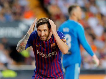 1-1. Leo Messi celebró el gol del empate.