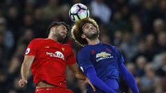 Britain Football Soccer - Liverpool v Manchester United - Premier League - Anfield - 17/10/16 Liverpool&#039;s Emre Can in action with Manchester United&#039;s Marouane Fellaini  Reuters / Phil Noble Livepic 