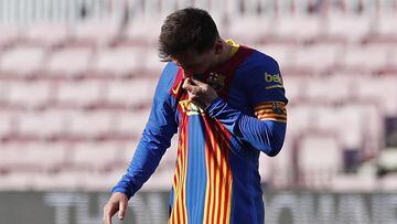 FC Barcelona&#039;s Lionel Messi after a game with Atletico Madrid.