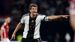 Soccer Football - UEFA Nations League - Group C - Germany v Hungary - Red Bull Arena, Leipzig, Germany - September 23, 2022 Germany's Thomas Muller with the captains armband REUTERS/Annegret Hilse