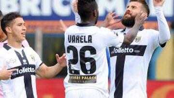 Nocerino celebra el gol del triunfo para Parma.