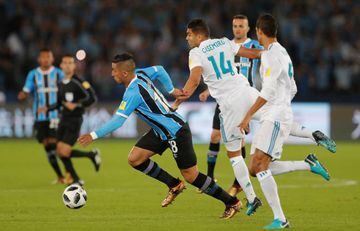 Gremio’s Lucas Barrios in yesterday's FIFA Club World Cup Final against Real Madrid.