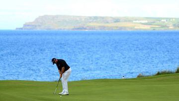 PORTRUSH, NORTHERN IRELAND - JULY 20: Shane Lowry of Ireland putts on the fifth green during the third round of the 148th Open Championship held on the Dunluce Links at Royal Portrush Golf Club on July 20, 2019 in Portrush, United Kingdom. 