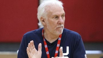 LAS VEGAS, NEVADA - JULY 06: Head coach Gregg Popovich of the 2021 USA Basketball Men's National Team attends a practice at the Mendenhall Center at UNLV as the team gets ready for the Tokyo Olympics on July 6, 2021 in Las Vegas, Nevada. Ethan Miller/Gett