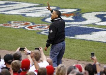 Barack Obama Barack Obama is a big baseball fan and threw the first pitch at the MLB All Star match in July 2009.