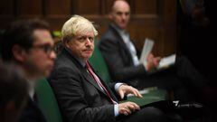 A handout photograph released by the UK Parliament shows Britain&#039;s Prime Minister Boris Johnson during his announcement to MPs the new Government&#039;s new restrictions relating to the COVID-19 pandemic, in the House of Commons in London on Septembe