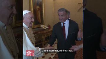 Vídeo: Sylvester Stallone visitó el Vaticano y se tomó foto con el Papa