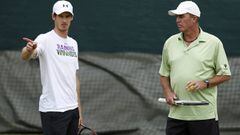 Andy Murray e Ivan Lendl durante una sesi&oacute;n de entrenamiento en Wimbledon.
