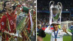 Cristiano ha levantado cinco veces la Champions. La primera fue con el Manchester United (2008). A esta le siguieron cuatro con el Real Madrid (2014, 2016, 2017 y 2018), tres de ellas consecutivas.