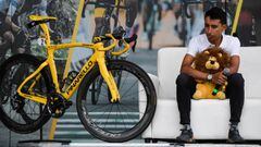 Egan Bernal, campe&oacute;n del Tour de Francia, en su recibimiento en Zipaquir&aacute;.