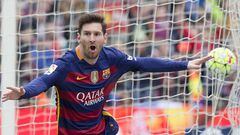 Messi celebra un gol ante el Espanyol.