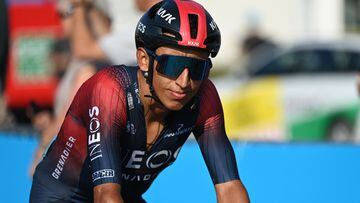 Egan Bernal of Team Ineos Grenadiers is seen during the first stage of the PostNord Tour of Denmark from Alleroed to Koege on August 16, 2022. (Photo by Thomas Sjoerup / Ritzau Scanpix / AFP) / Denmark OUT