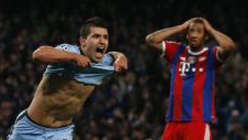 Sergio Aguero convirti&oacute; los tres goles en el triunfo del City ante el Bayern Munich.