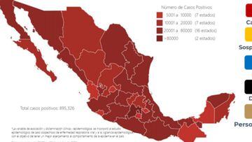 Mapa, muertes y casos de coronavirus en México por estados hoy 27 de octubre