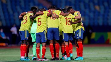 Jugadores de la Selecci&oacute;n Colombia en partido ante Venezuela en Copa Am&eacute;rica
