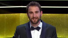 Dani Rovira recogiendo el Goya a mejor actor revelación por 'Ocho apellidos vascos' en la gala de 2015.