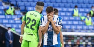 Las lágrimas de David durante el Espanyol-Leganés, el 5 de julio.