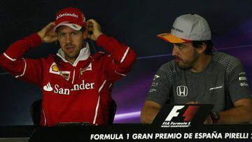 Vettel y Alonso en el GP de Espa&ntilde;a de la pasada temporada.