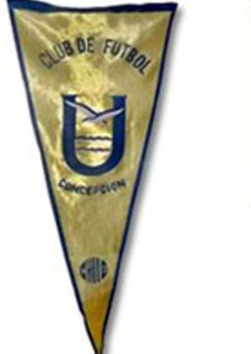 Primer escudo de Universidad de Concepción, con la U, una gaviota y el mar.

