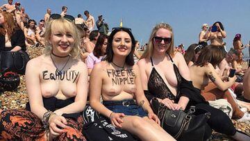 Una marcha en Brighton reivindica la libertad del pezón