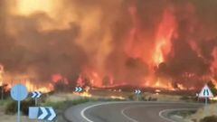 Impactante: el incendio que está arrasando la sierra de Huelva